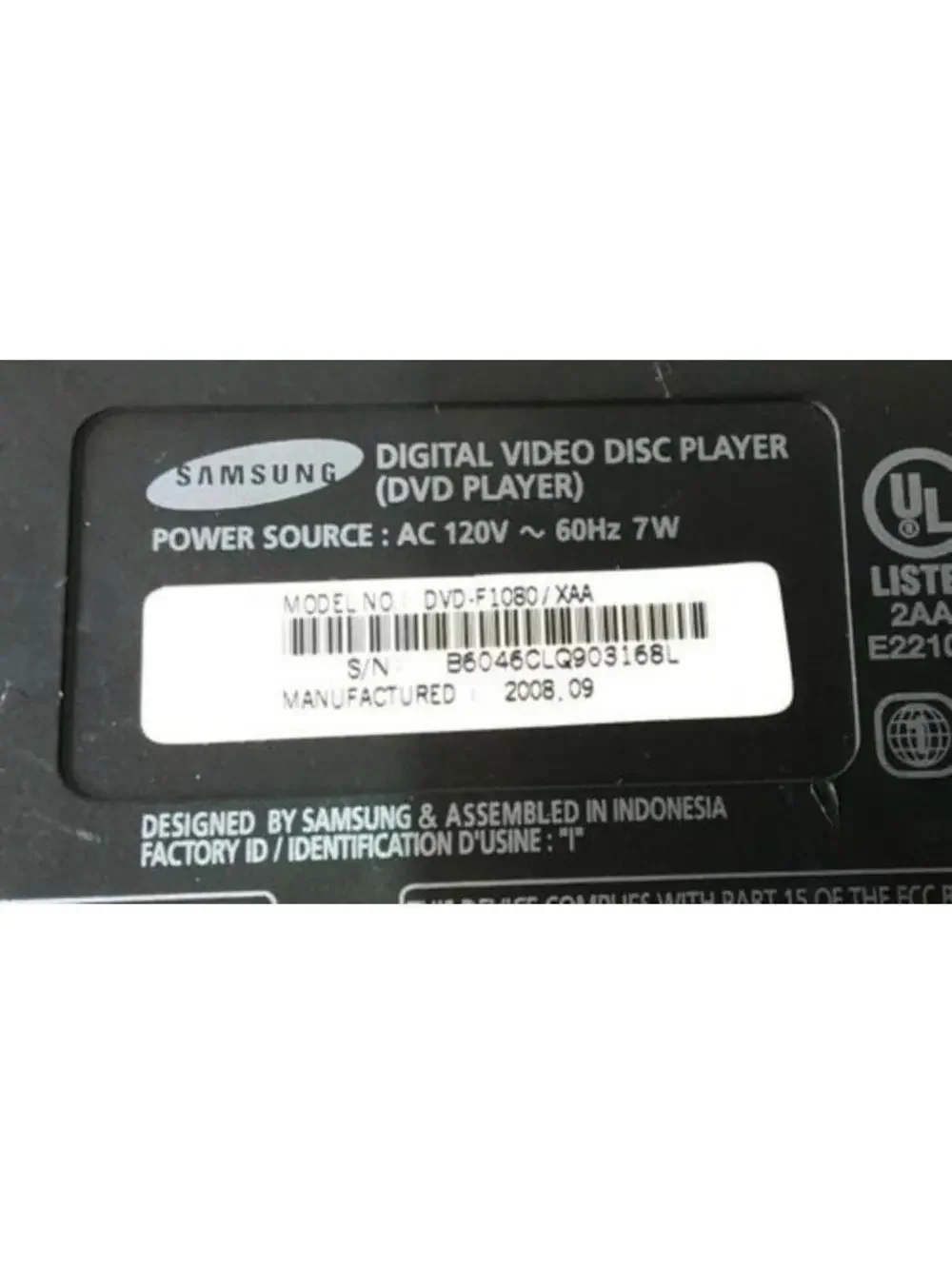 Samsung DVD-F1080 DVD Player Progressive Scan HDMI Multi-Format USB Black Tested